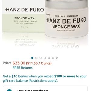 Hans de Fuji sponge wax for‎ men. NIB. 23 retsil